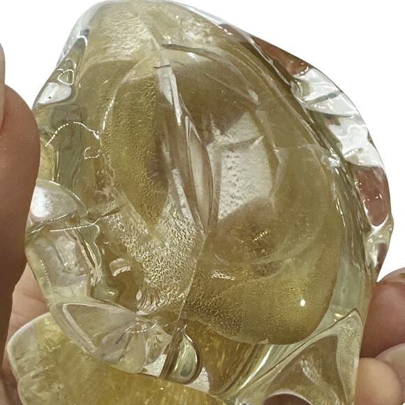 Vintage Glass Snail Figurine Gold Hand Made Paper Weight Mid Century Retro - Picture 8 of 10